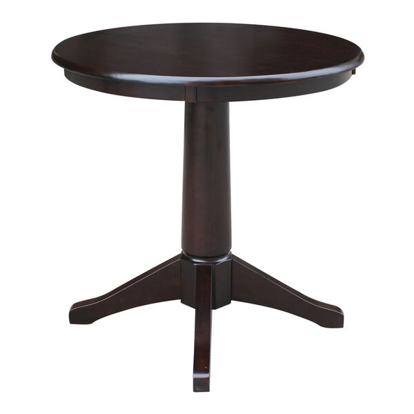 Rich Mocha 30-Inch Straight Pedestal Dining Table, image 2