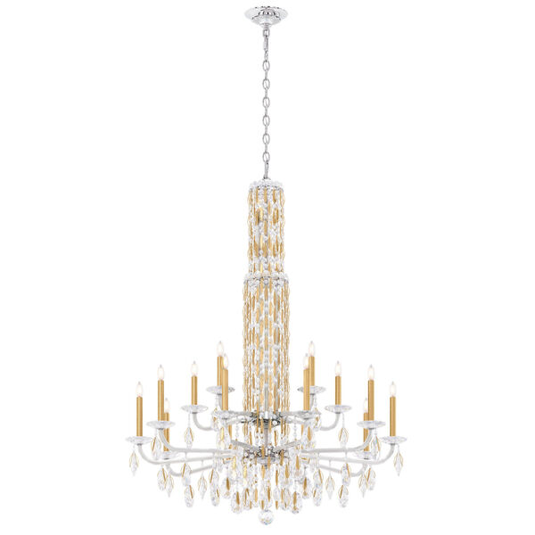 Sarella Heirloom Gold 51-Inch 15-Light Chandelier with Clear Crystal from Swarovski, image 1