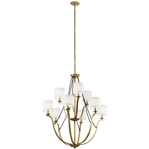 Thisbe Natural Brass 33-Inch Nine-Light Chandelier, image 1