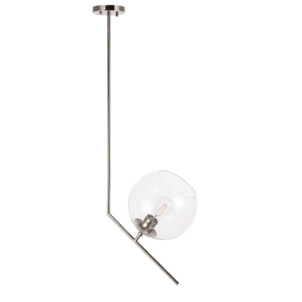 Ryland Chrome One-Light Pendant with Clear Glass, image 5