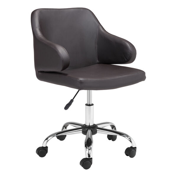 Designer Brown and Silver Office Chair, image 1