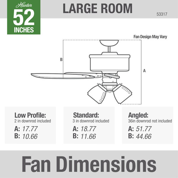 Newsome Premier Bronze 52-Inch Three-Light Fluorescent Adjustable Ceiling Fan, image 9