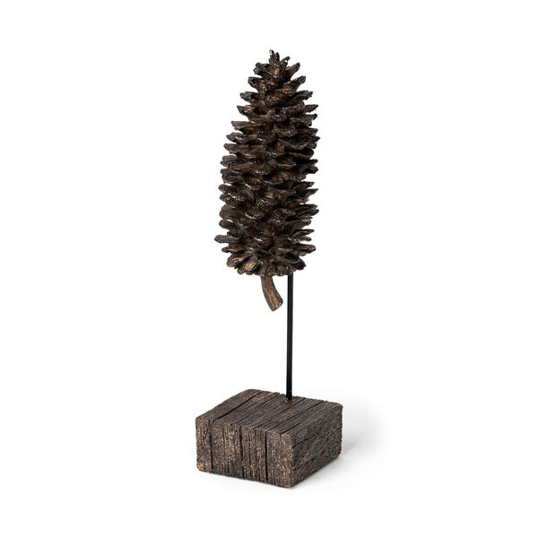 Pinterra Brown 14-Inch Replica Pine Cone On A Stick, image 1