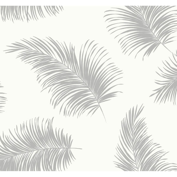 Lillian August Luxe Haven Light Gray Tossed Palm Peel and Stick Wallpaper, image 2
