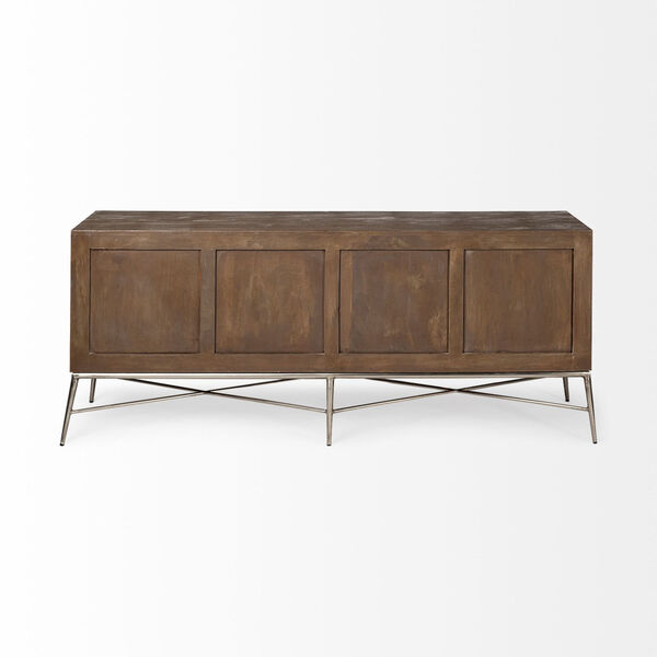 Swordfish Brown and Gold Twi-Tone Solid Wood Four Door Sideboard, image 5