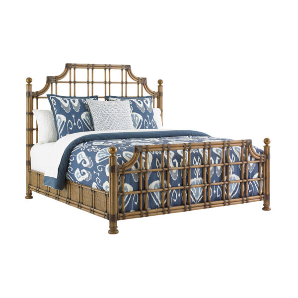 Twin Palms Brown St. Kitts Rattan Queen Bed, image 1
