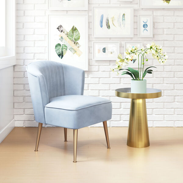 Andes Blue and Gold Accent Chair, image 2