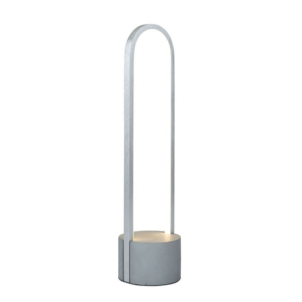 Cortina Brushed Aluminum and Gray LED Table Lamp, image 1