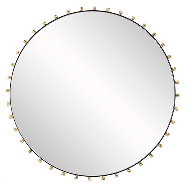Cosmopolitan Matte Black Brass Round Wall Mirror, image 2