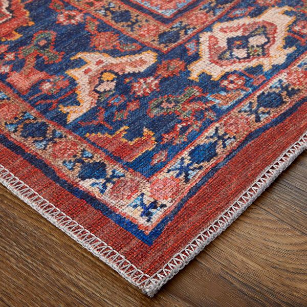 Rawlins Eclectic Red Tan Blue Area Rug, image 5