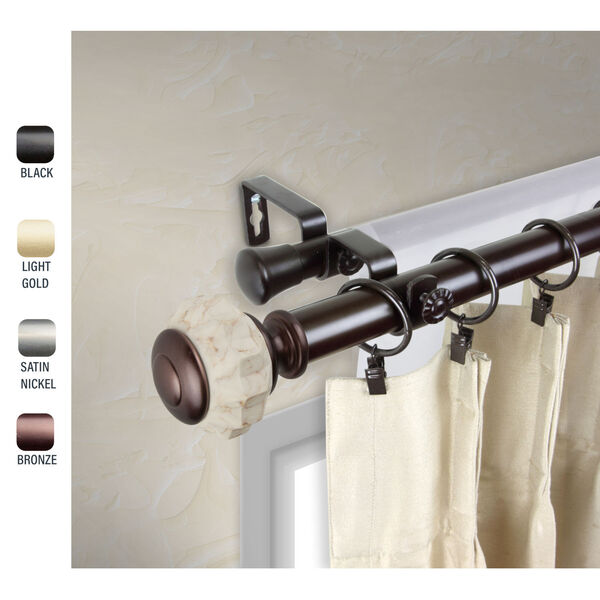 Linden Bronze 28-48 Inch Double Curtain Rod, image 2