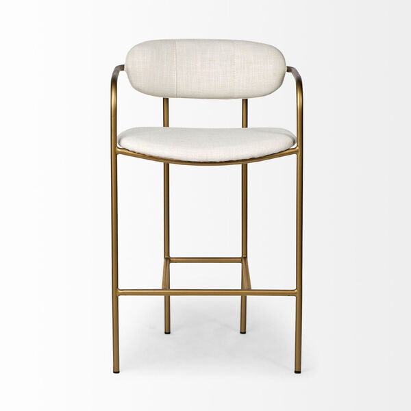 Parker Gold and Cream Upholstered Seat Counter Height Stool, image 2