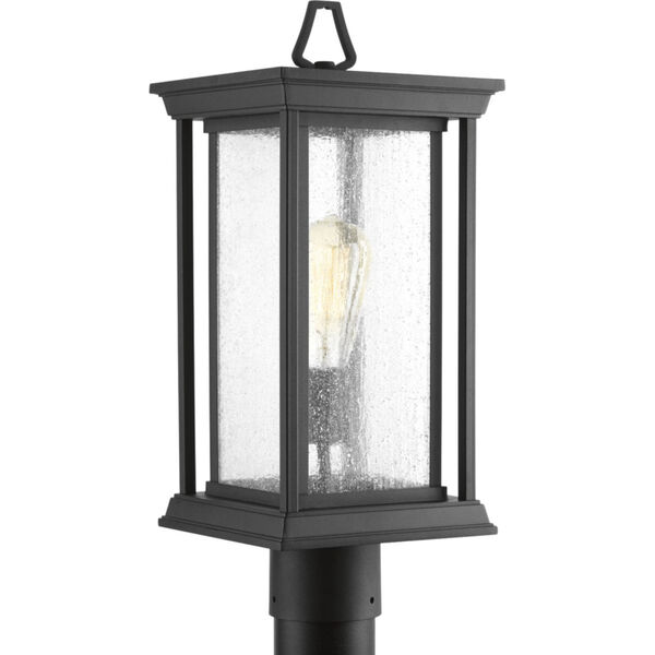 P5400-31: Endicott Black One-Light Outdoor Post Lantern with Clear Seeded Glass, image 1
