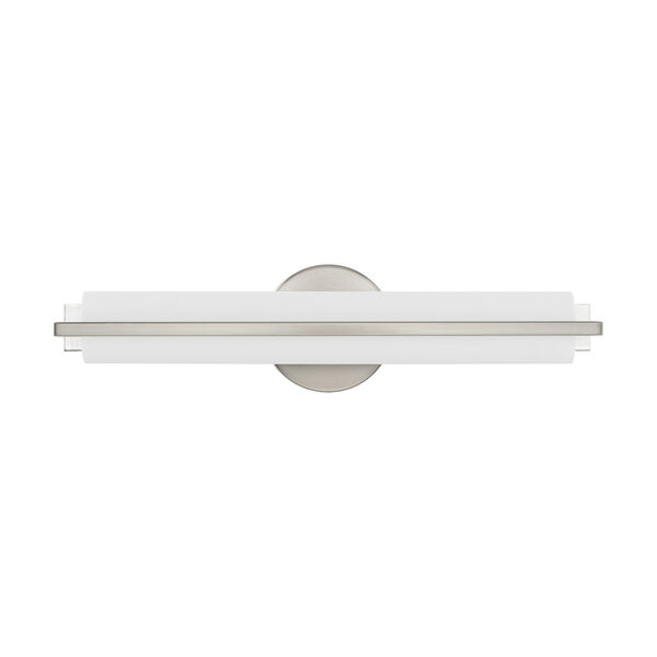 Visby Brushed Nickel 4-Inch ADA Bath Vanity with Satin White Acrylic Shade, image 2