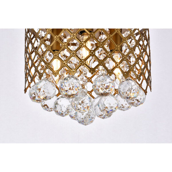 Tully Brass and Clear Three-Light Flush Mount, image 4