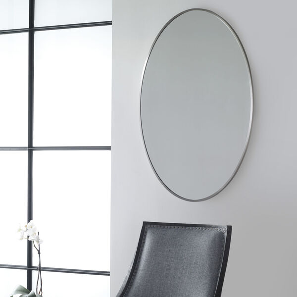 Williamson Brushed Nickel 25-Inch Oval Mirror, image 2