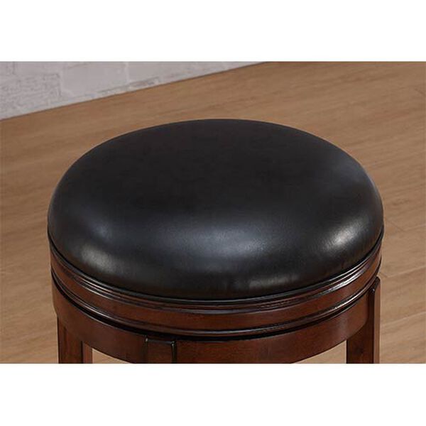 Stella Medium Walnut Backless Counter Stool with Java Bonded Leather Seat, image 3