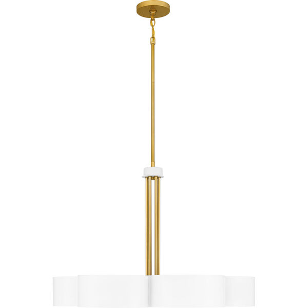 Balsam White Lustre and Gold Six-Light Chandelier, image 5