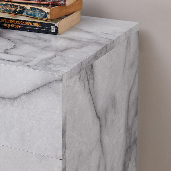 Dendale White Faux Marble Faux Marble Electric Fireplace, image 3