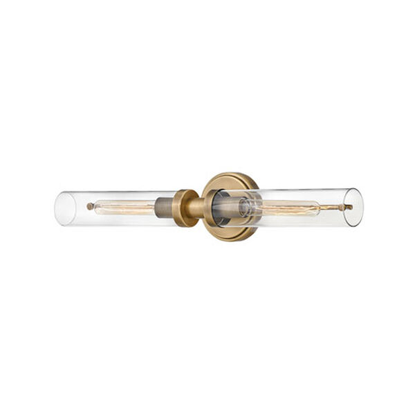 Vaughn Heritage Brass Two-Light Bath Bar With Clear Glass, image 5