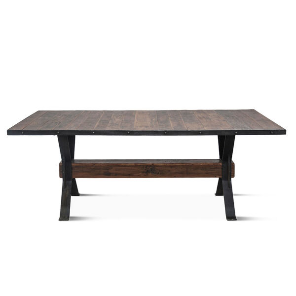 Paxton Weathered Walnut and Gray Zinc Dining Table, image 1