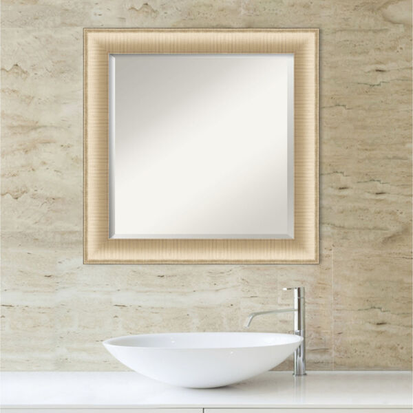 Elegant Brushed Honey 25W X 25H-Inch Bathroom Vanity Wall Mirror, image 5