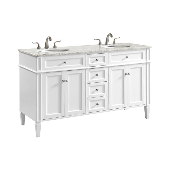 Park Avenue White 60-Inch Vanity Sink Set, image 4