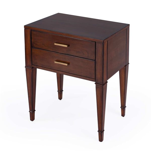 Kai Antique Cherry End Table with Two-Drawer, image 1