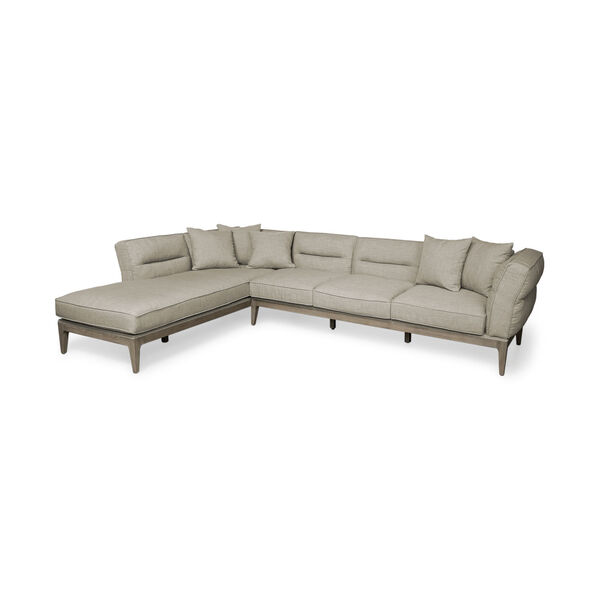 Denali Cream Upholstered Left Four Seater Sectional Sofa, image 1
