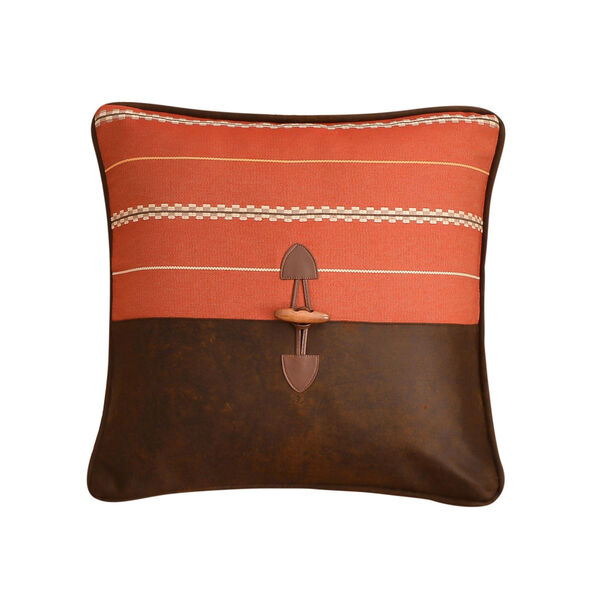 Carter Red and Brown 18 In. X 18 In. Envelope Throw Pillow, image 1