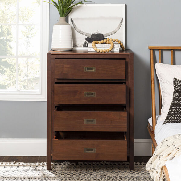 Lydia Walnut Chest with Four Drawer, image 2