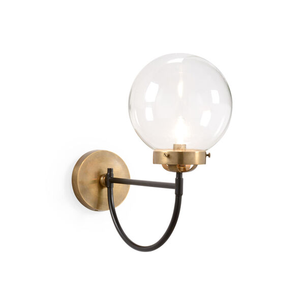 Bistro Antique Black and Gold One-Light Wall Sconce, image 1