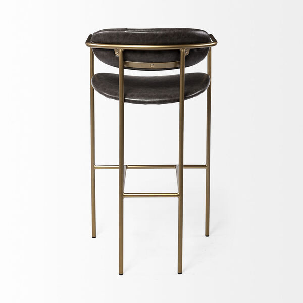 Parker Brown and Gold Bar Height Stool, image 4