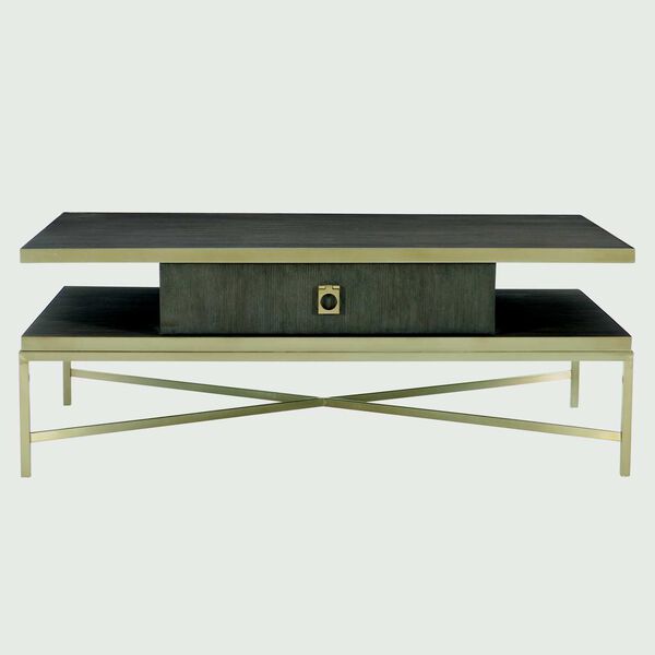 Beaumont Brass and Charcoal Cocktail Table, image 1