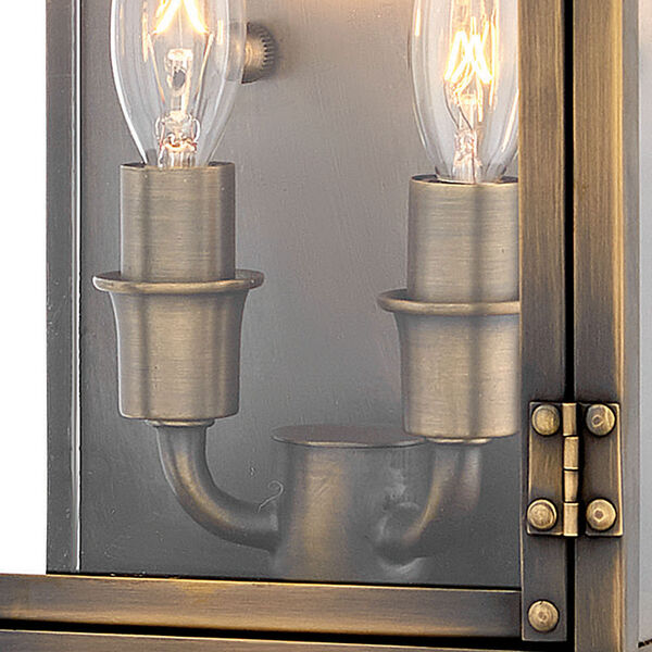Hamilton Dark Antique Brass Two-Light Outdoor Small Wall Mount, image 4
