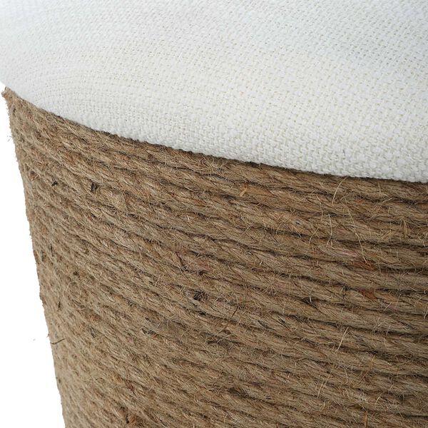 Hayden Natural and Off White Storage Ottoman, image 3