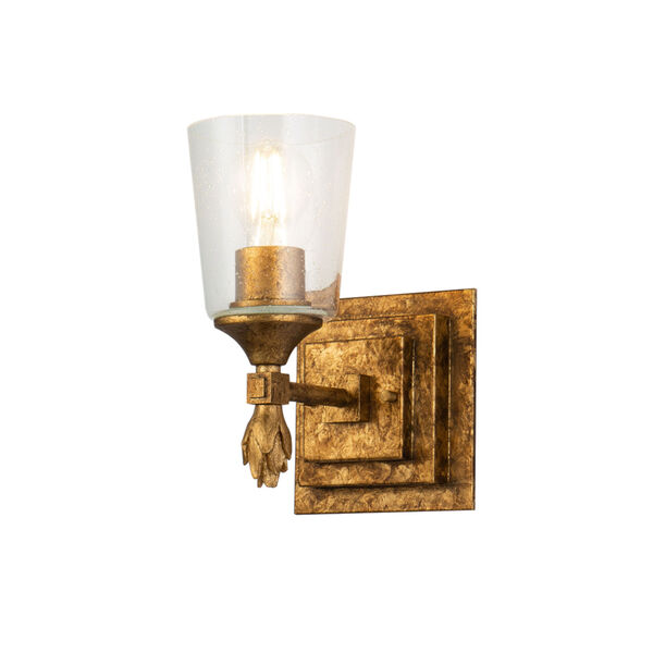 Vetiver Gold Leaf One-Light Wall Sconce, image 1