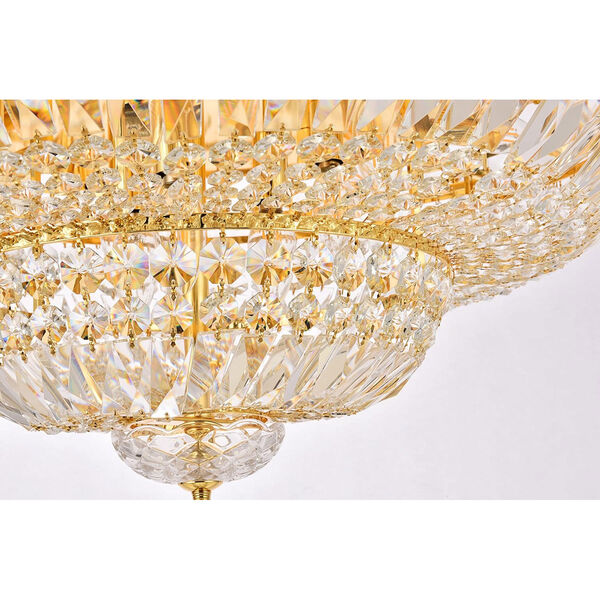 Tranquil Gold Eighteen-Light 30-Inch Flush Mount with Royal Cut Clear Crystal, image 2