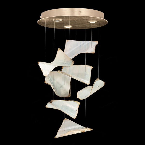 Elevate Three-Light LED Pendant with 7 Glass Blank Pages, image 1