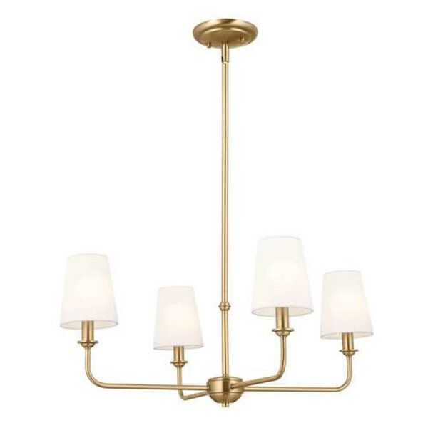 Pallas Brushed Natural Brass Four-Light Mini Chandelier, image 4