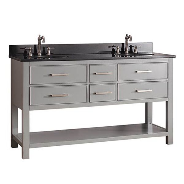 Brooks Chilled Gray 60-Inch Vanity Combo with Black Granite Top, image 2