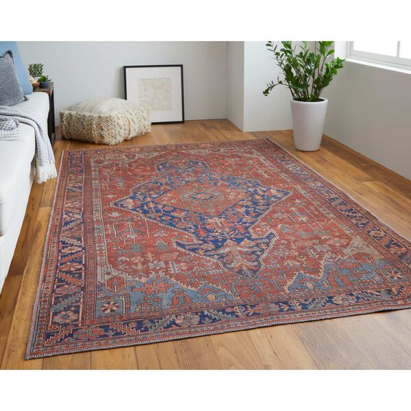 Rawlins Red Tan Blue Area Rug, image 2