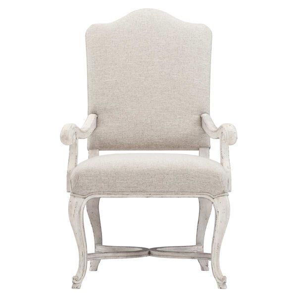 Mirabelle Whitewashed Cotton and Gray Arm Chair, image 3