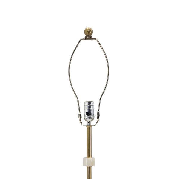 Dervani White Gold Alabaster Metal Table Lamp, image 2