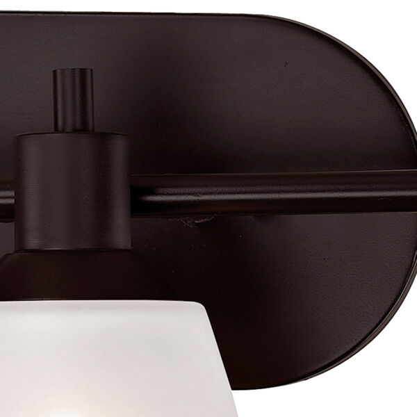 Jackson Oil Rubbed Bronze Three-Light Bath Vanity with White Glass Shade, image 2