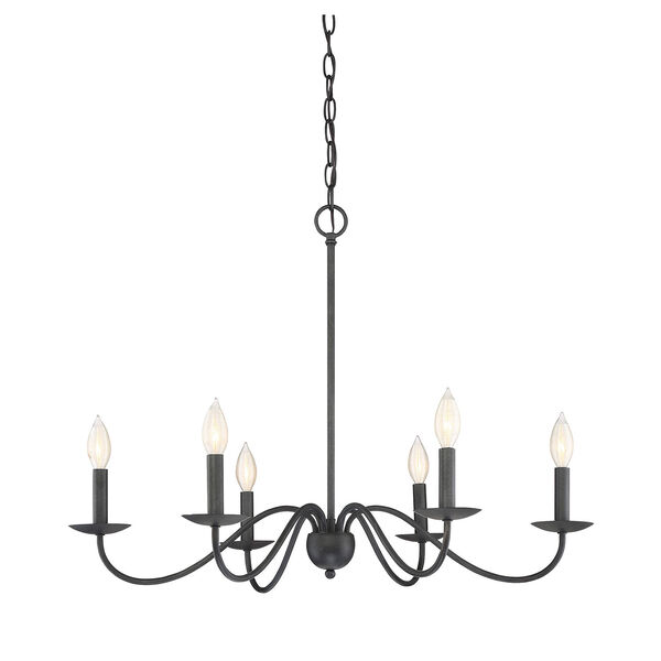 Evelyn Aged Iron Six-Light Chandelier, image 3