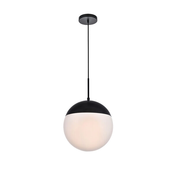 Eclipse Black and Frosted White 12-Inch One-Light Pendant, image 3