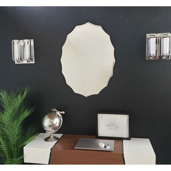 Oval Scalloped Bathroom Mirror, image 1