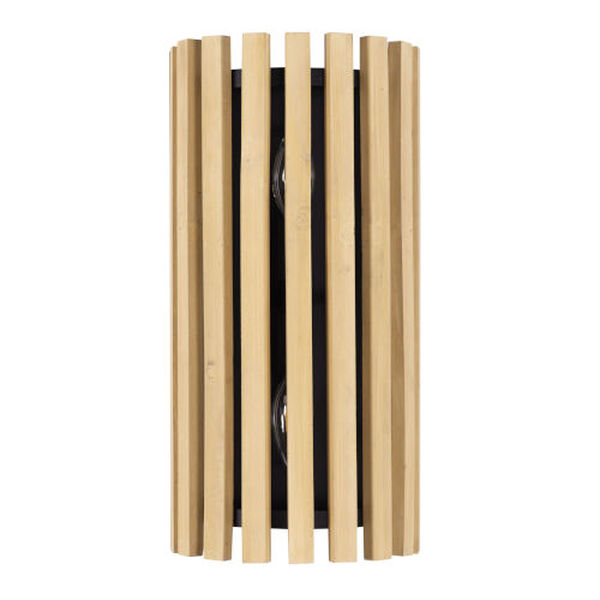 Suratto Matte Black Honey Blonde Two-Light Wall Sconce, image 3