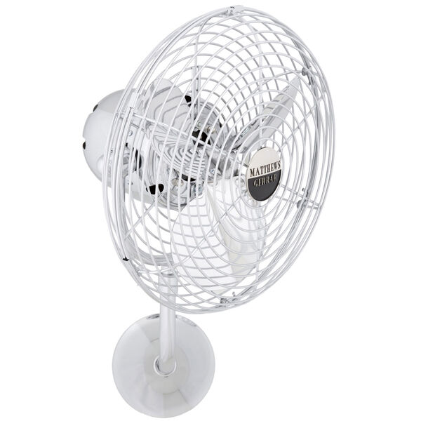 Michelle Parede Polished Chrome 13-Inch Directional Wall Fan with Metal Blades, image 3